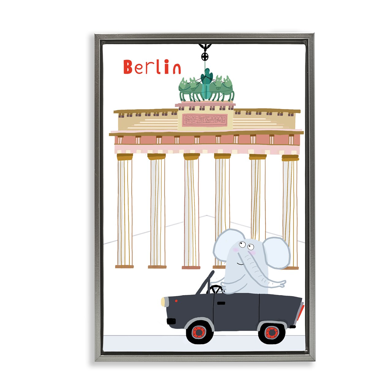 Stupell Industries Elephant & Berlin Architecture Floating Frame, design by Carla Daly
